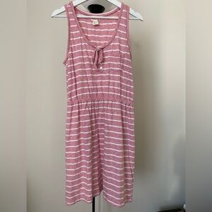 Levi’s Striped Pink and White Sleeveless Tie-Neck Dress M